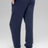 Jogginghose „New Class“ mit High-Waist aus Wolle und Kaschmir – Marineblau