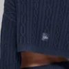 Kabelgestrickter, verkürzter Winter Bliss-Rollkragenpullover mit Langarmshirts – Navy