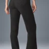 Kaschmir-High-Waist-Hose mit flauschigem Waffelmuster – Dunkelgrau meliert