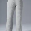 Kaschmir-High-Waist-Hose mit Plüsch-Waffelstruktur – Athletic Heather Grey