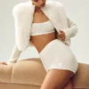 Kaschmir-High-Waist-Shorts „Embrace“ – Ivory