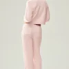 Kaschmir-Hose „Northstar“ mit High-Waist und geradem Bein – Frosted Pink