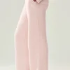 Kaschmir-Hose „Northstar“ mit High-Waist und geradem Bein – Frosted Pink