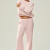 Kaschmir-Hose „Northstar“ mit High-Waist und geradem Bein – Frosted Pink