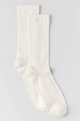 Kaschmir-Netz-Socken – Elfenbein