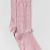 Kaschmir-Netz-Socken – Vintage-Pink