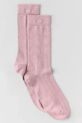 Kaschmir-Netz-Socken – Vintage-Pink