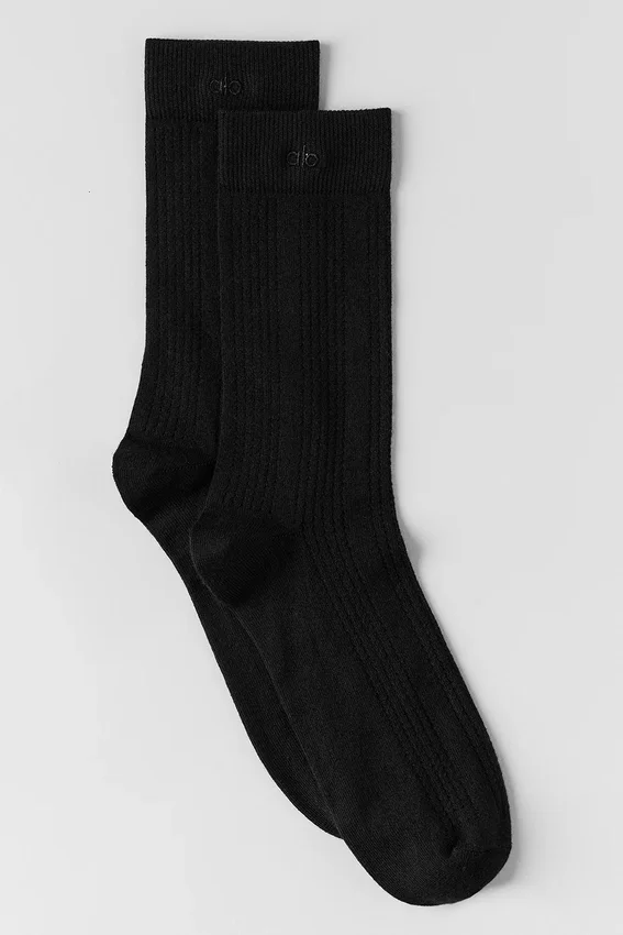 Kaschmir-Netzsocken – Schwarz