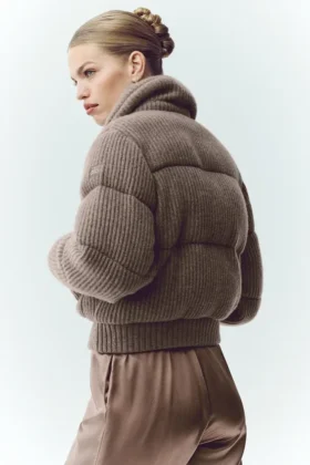 Kaschmir-Northstar-Pullover-Daunenjacke – Alpine Cocoa Heather