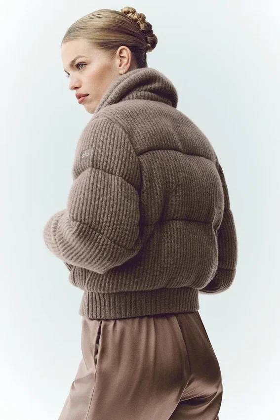 Kaschmir-Northstar-Pullover-Daunenjacke – Alpine Cocoa Heather
