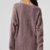 Kaschmir-Plüsch-Waffel-Kleid – Pilzgrau meliert