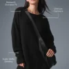 Kaschmir-Plüsch-Waffel-Kleid – Schwarz