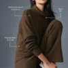 Kaschmir-Pullover mit Rollkragen und Waffelstruktur – Espresso