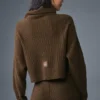 Kaschmir-Pullover mit Rollkragen und Waffelstruktur – Espresso