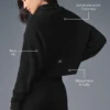 Kaschmir-Pullover mit Rollkragen und Waffelstruktur – Schwarz