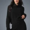 Kaschmir-Pullover mit Rollkragen und Waffelstruktur – Schwarz
