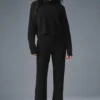 Kaschmir-Pullover mit Rollkragen und Waffelstruktur – Schwarz