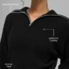 Kaschmir-Pullover mit Waffelstruktur und 1/4-Reißverschluss – Schwarz