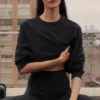Kroppter Sway-Pullover mit Rundhalsausschnitt – Schwarz