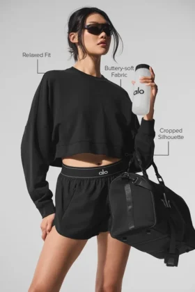 Kroppter Sway-Pullover mit Rundhalsausschnitt – Schwarz