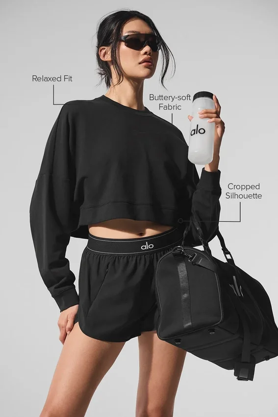 Kroppter Sway-Pullover mit Rundhalsausschnitt – Schwarz