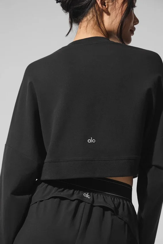 Kroppter Sway-Pullover mit Rundhalsausschnitt – Schwarz