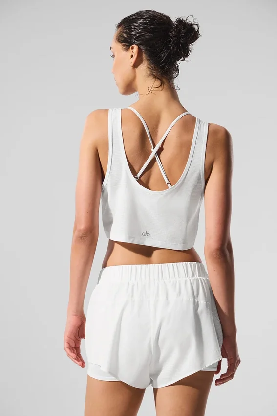 Kropptes Sport Star Top – Weiß