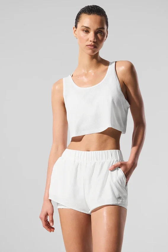 Kropptes Sport Star Top – Weiß