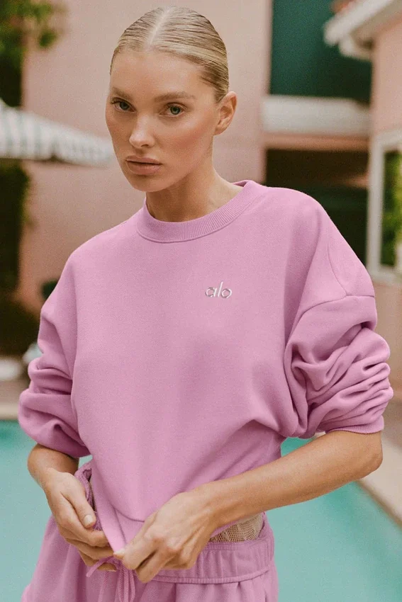 Kürzer „Accolade“-Pullover mit Rundhalsausschnitt – Candy-Heart-Pink