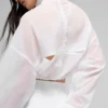 Kürzer „Aerial“-Pullover mit 1/4-Reißverschluss – Weiß