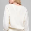 Kürzer „New Class“-Pullover mit V-Ausschnitt aus Wolle und Kaschmir – Elfenbein