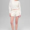 Kürzer „New Class“-Pullover mit V-Ausschnitt aus Wolle und Kaschmir – Elfenbein