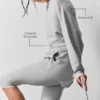 Kürzer Sway-Pullover mit Rundhalsausschnitt – Athletic Heather Grey