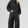 Kürzere „Game Time“-Jacke mit durchgehendem Reißverschluss – Schwarz