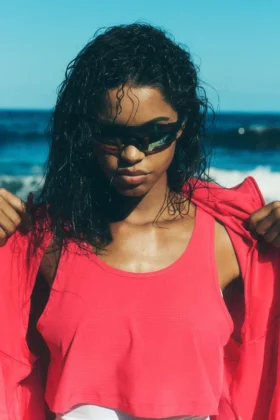 Kürziges Sport Star Top – Candy Red