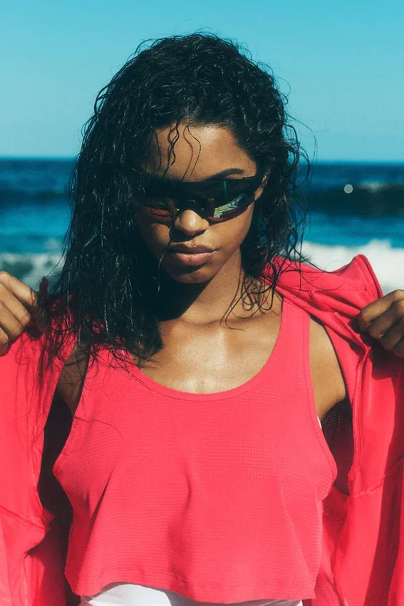 Kürziges Sport Star Top – Candy Red