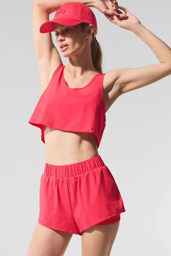 Kürziges Sport Star Top – Candy Red