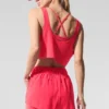 Kürziges Sport Star Top – Candy Red