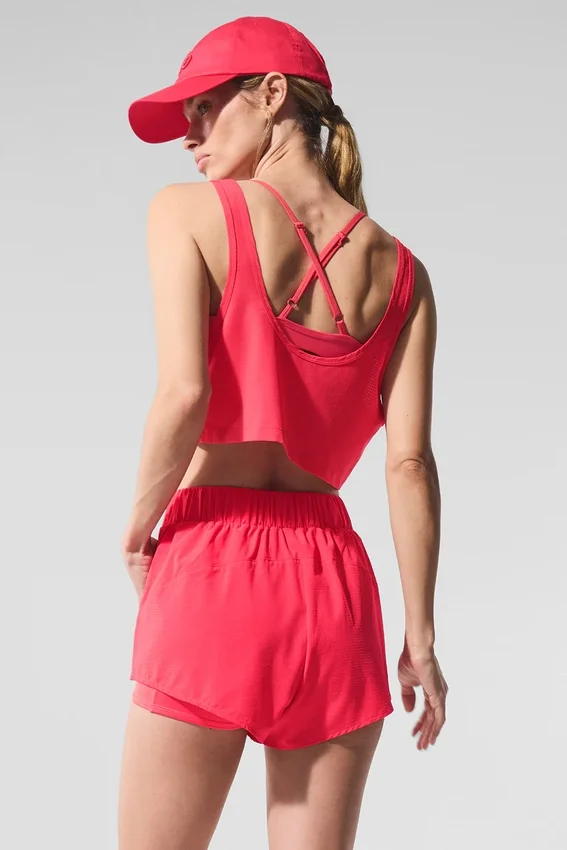 Kürziges Sport Star Top – Candy Red