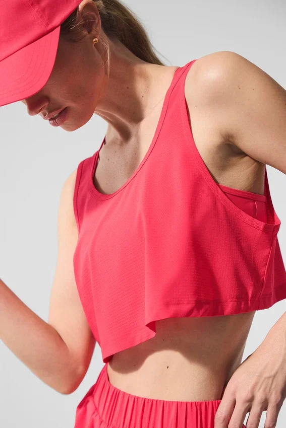 Kürziges Sport Star Top – Candy Red