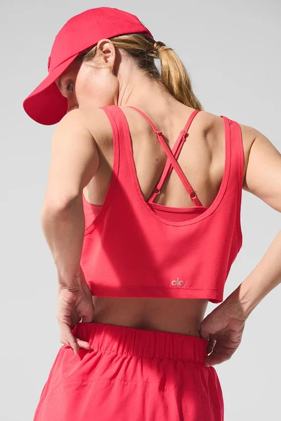 Kürziges Sport Star Top – Candy Red