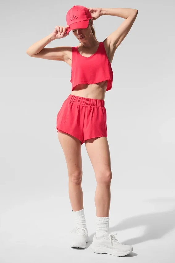 Kürziges Sport Star Top – Candy Red