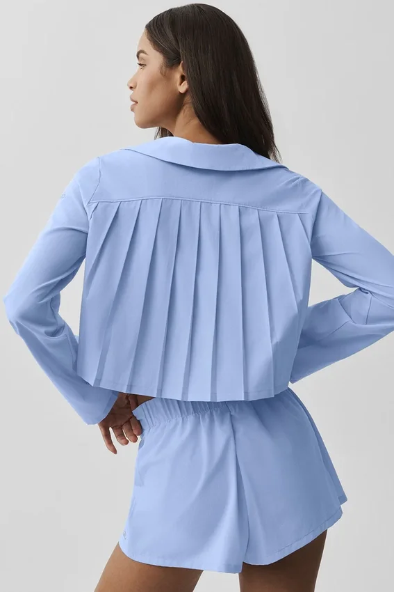 Kürzliches „Unmatched“-Langarmshirt – Helles Provence-Blau