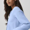 Kürzliches „Unmatched“-Langarmshirt – Helles Provence-Blau