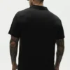 Kurzarmshirt „Coastal“ aus Leinen-Jersey – Schwarz