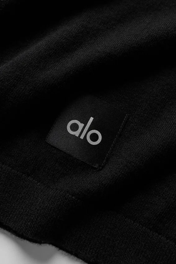 Kurzarmshirt „Ever Soft“ aus Baumwolle und Kaschmir – Schwarz