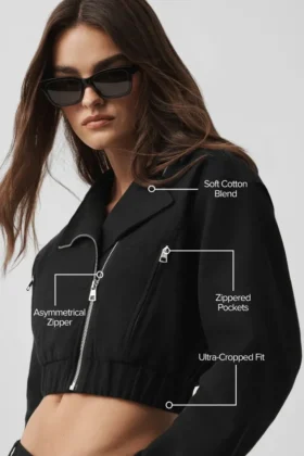 Kurze „Cosmopolitan“-Jacke – Schwarz