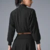 Kurze „Doubles Only“-Jacke mit durchgehendem Reißverschluss – Schwarz