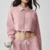 Kurze „Fan Favorite“-Jacke mit durchgehendem Reißverschluss – Vintage Pink