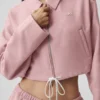 Kurze „Fan Favorite“-Jacke mit durchgehendem Reißverschluss – Vintage Pink